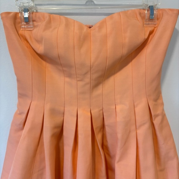 J. Crew Marlie Classic Faille Strapless Mini Dress Sweetheart Neckline Peach - Picture 6 of 15